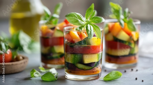 Colorful Verrine with Layers of Fresh Ingredients