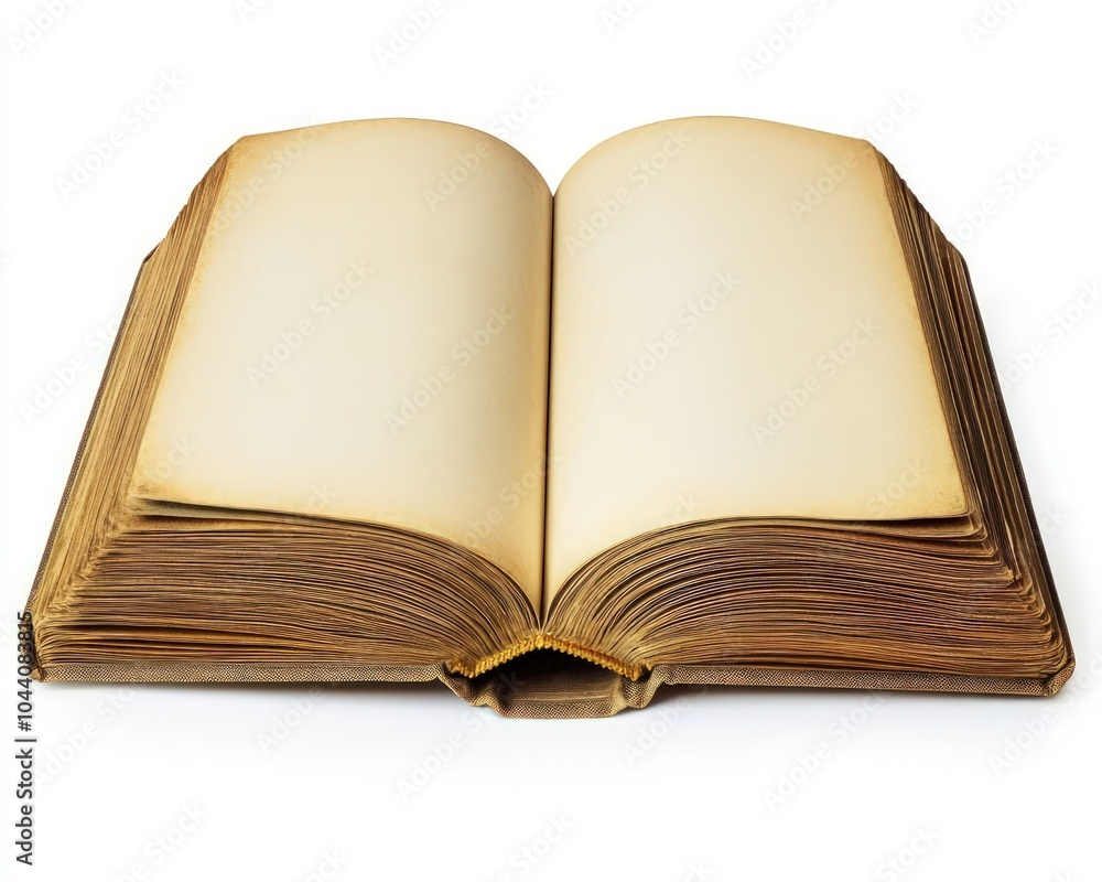 Open soft cover book mockup isolated on white background