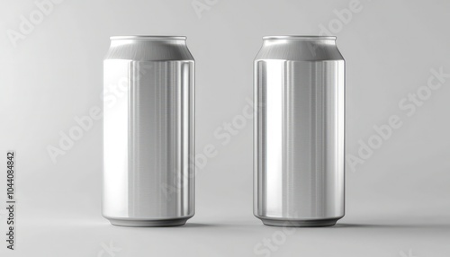 Slim aluminum soda can packaging mockup, isolated on a simple background