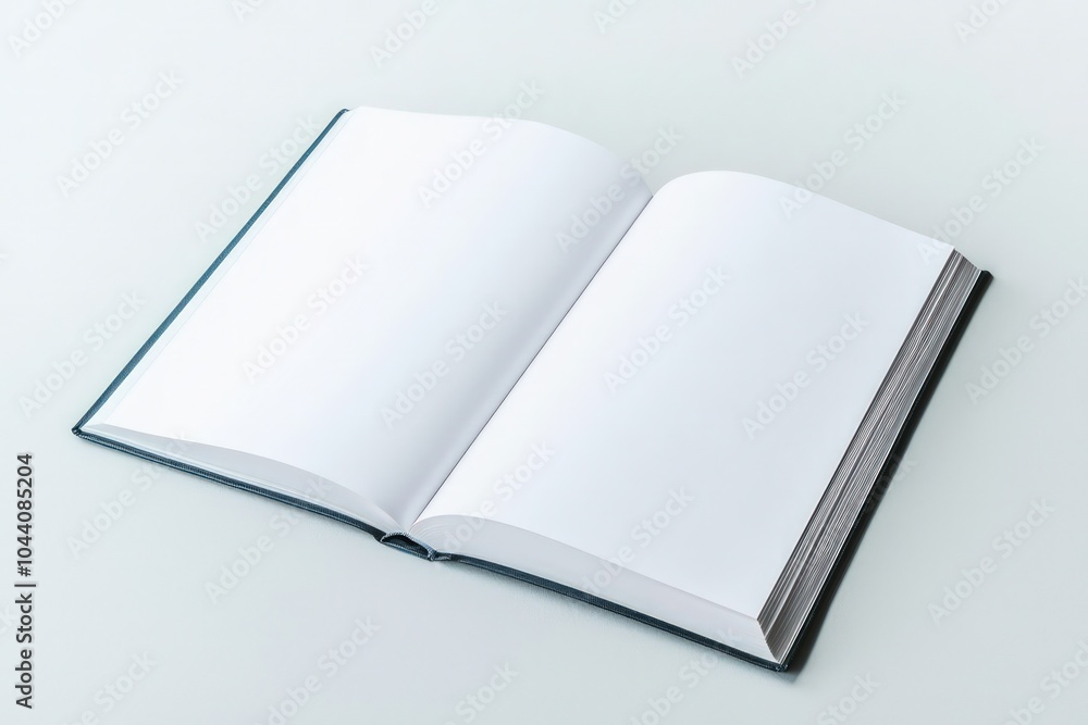 Open textbook page design, blank white pages for mockup on a clean background Open textbook page design, blank white pages for mockup on a clean background