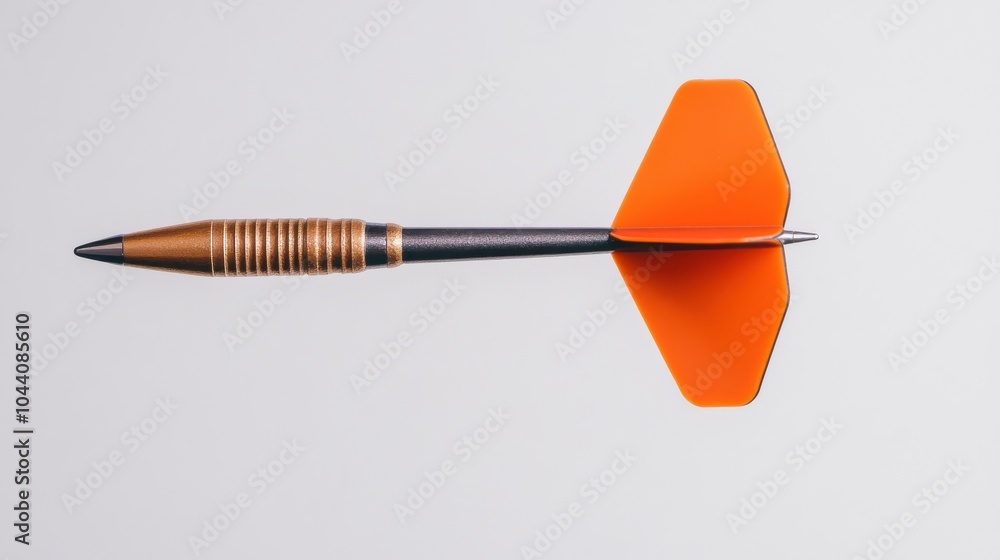 Single Floating Dart on Gray Background Single Floating Dart on Gray Background