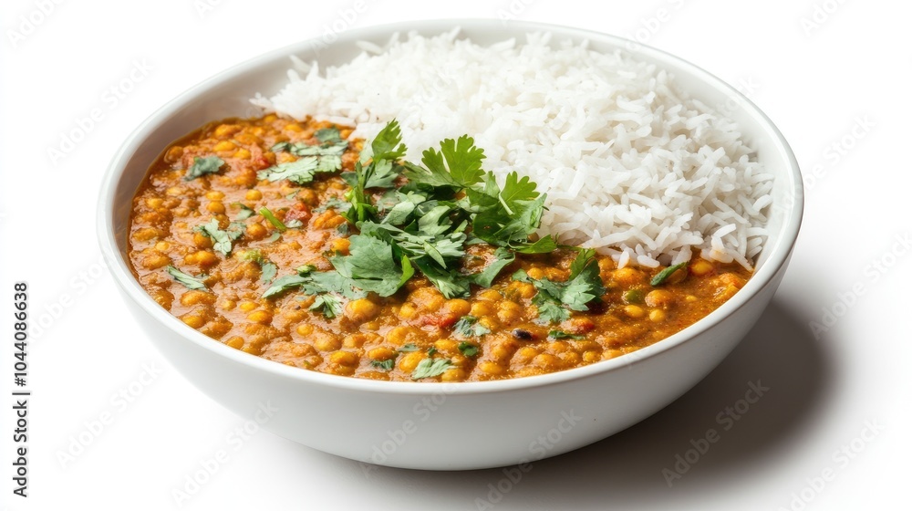 Delicious Lentil Curry with Rice and Fresh Cilantro Delicious Lentil Curry with Rice and Fresh Cilantro