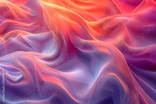 Ethereal Waves of Colorful Fabric Flowing in Soft Gradients