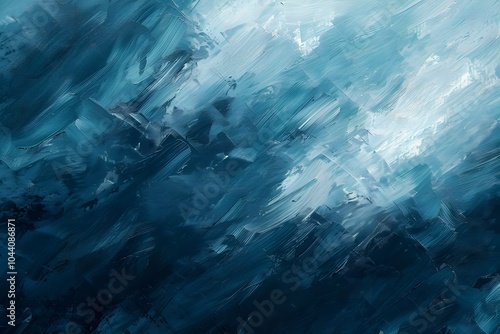 Abstract Ocean Waves in Shades of Blue