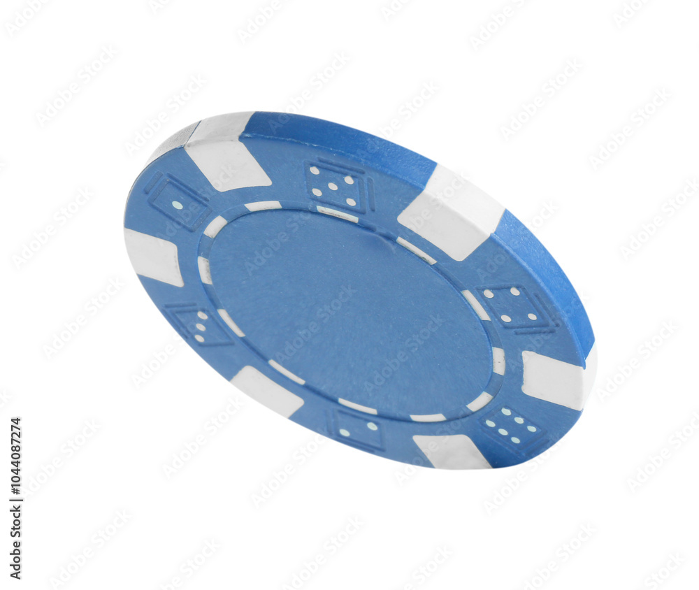 Poker game. One casino chip isolated on white Poker game. One casino chip isolated on white