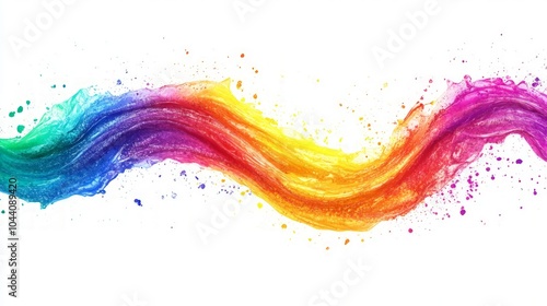 Vibrant Abstract Rainbow Ink Explosion, A dynamic swirl of colors and textures, evoking a sense of fantasy and creativity, perfect for modern digital art and holiday decor.