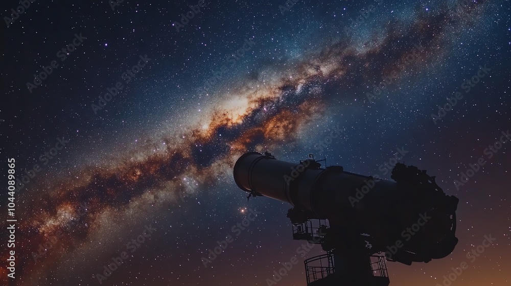 Fototapeta premium A stunning view of a galaxy captured through a telescope, showcasing vibrant colors and stars in the night sky.