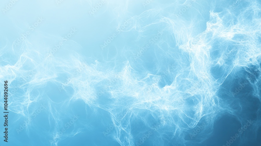Obraz premium Ethereal blue abstract background with wispy textures and soft light effects.