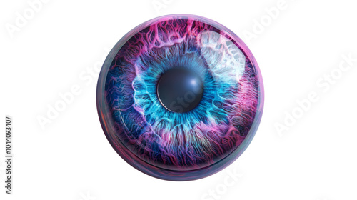 Abstract Eye with Pink and Blue Iris.