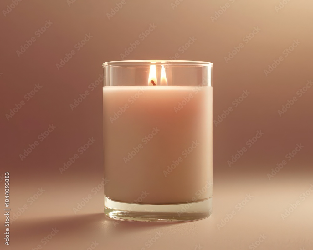 Scented candle glass mockup design showcased on a minimalistic solid background Scented candle glass mockup design showcased on a minimalistic solid background
