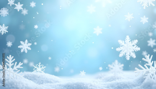 Wallpaper Mural Soft winter background with falling snowflakes and copy space for seasonal greetings Torontodigital.ca