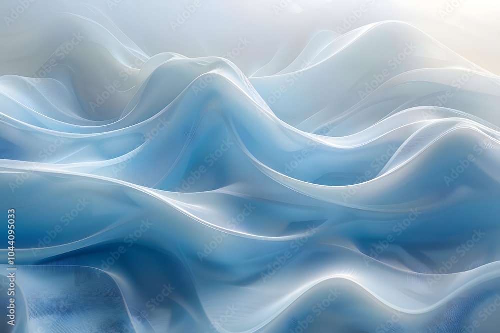 Ethereal Blue Waves: A Dreamy Abstract Landscape Ethereal Blue Waves: A Dreamy Abstract Landscape