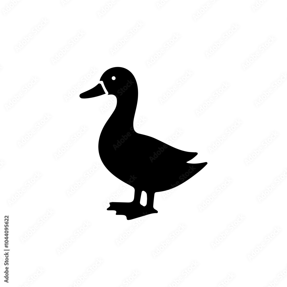 Obraz premium Creative a Simple duck silhouette vector Style with white background