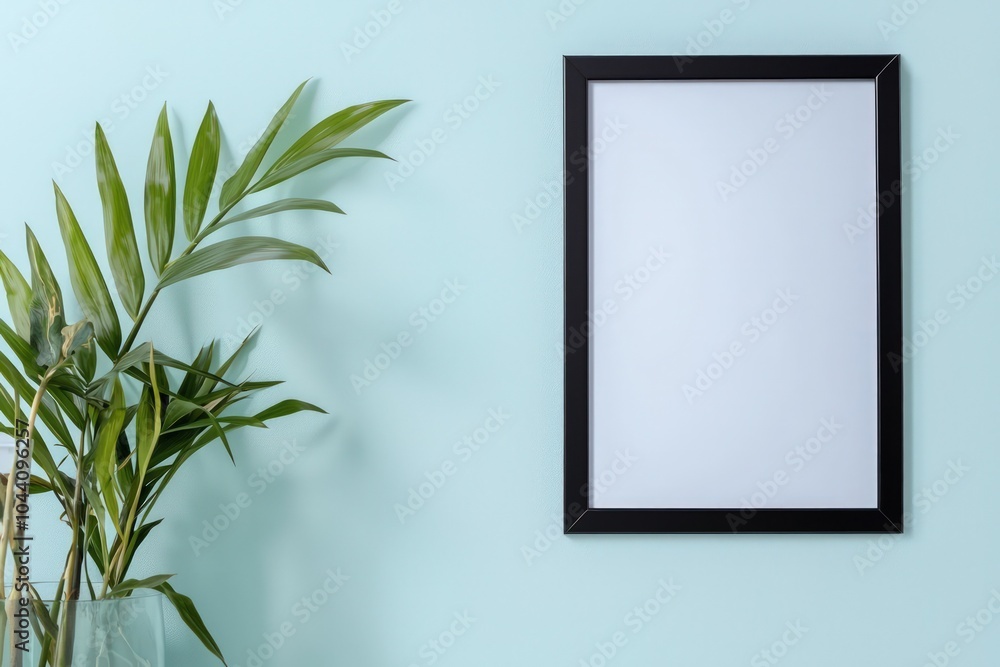 Minimal A4 certificate with black frame, mounted on wall in a clean background Minimal A4 certificate with black frame, mounted on wall in a clean background