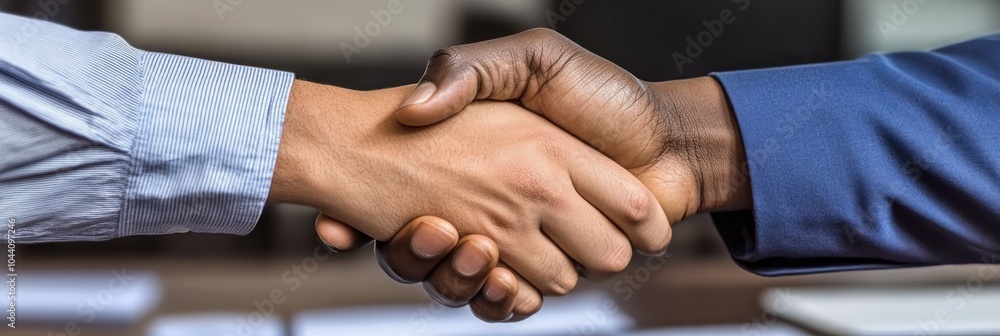 Obraz premium Close Up, Two Business People Shaking Hands, Business Deal Partnership, Symbol of Collaboration
