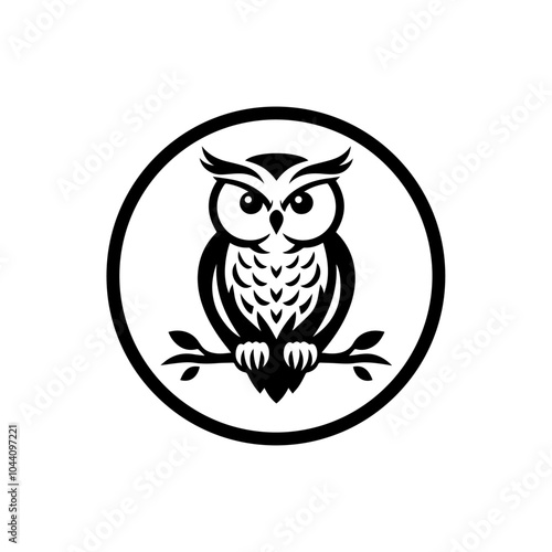 Creative a simple Owl bird silhouette vector Style with white background photo