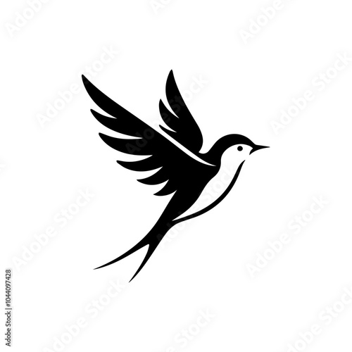 Creative a simple bird silhouette vector Style with white background