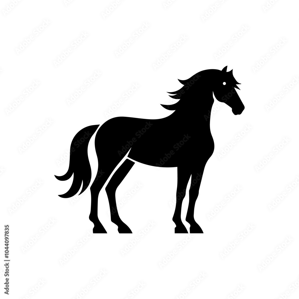 Creative simple Horse silhouette vector Style with white background Creative simple Horse silhouette vector Style with white background