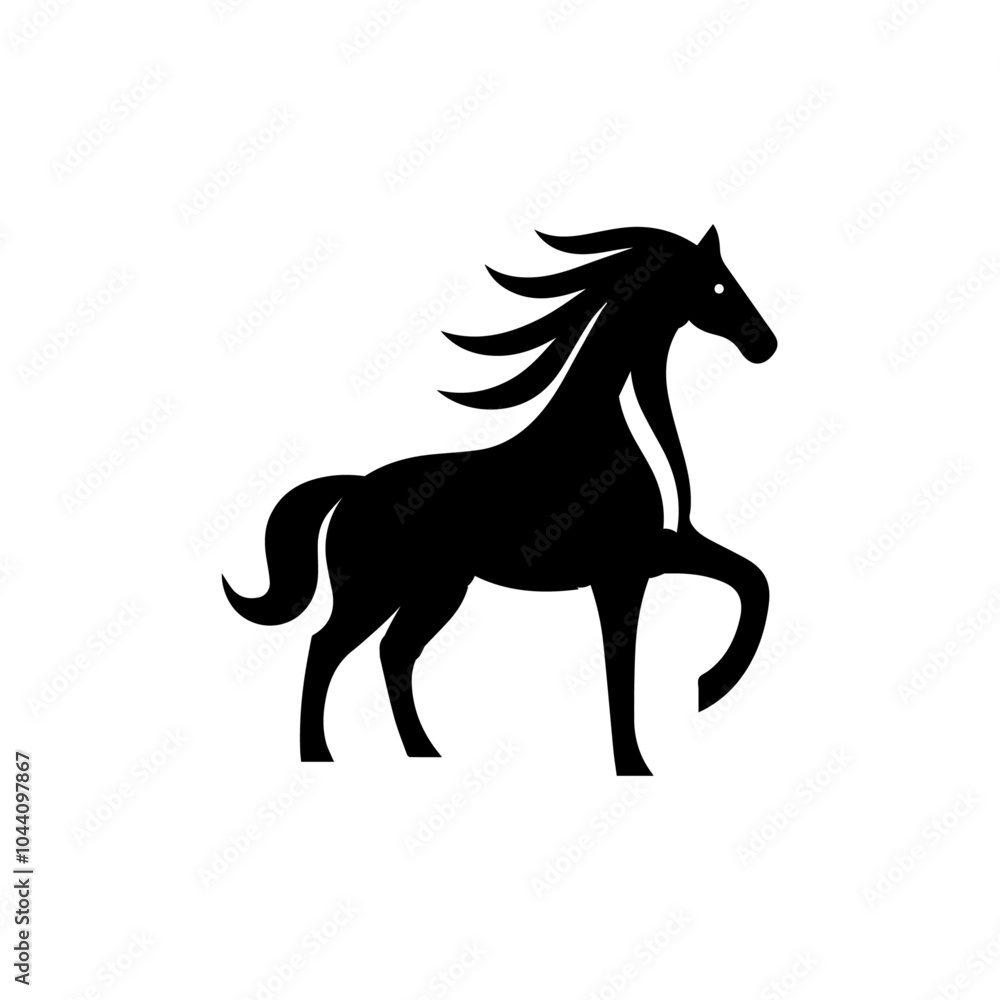 Obraz premium Creative simple Horse silhouette vector Style with white background
