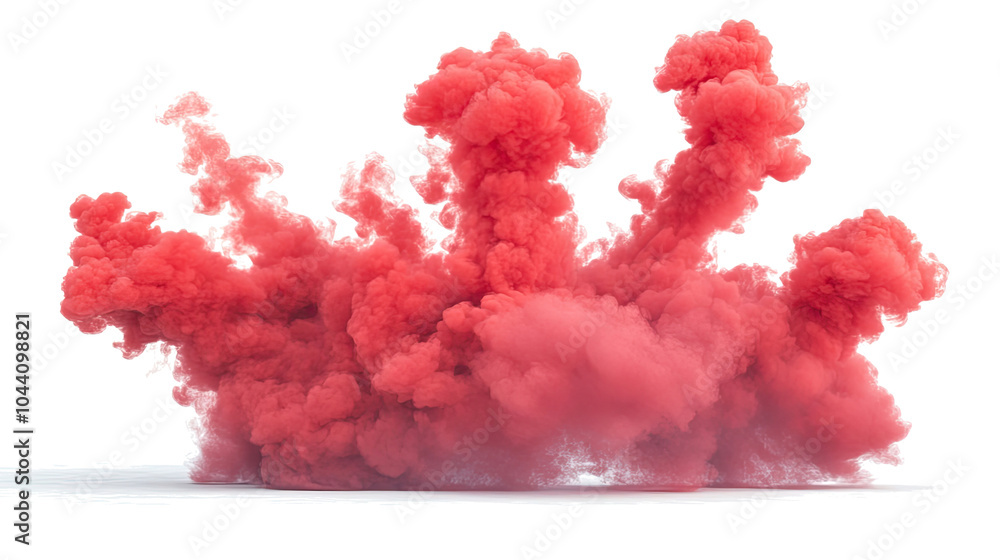 Dynamic Red Smoke Clouds Swirling in the Air Against a Clear Backdrop Generative AI Dynamic Red Smoke Clouds Swirling in the Air Against a Clear Backdrop Generative AI