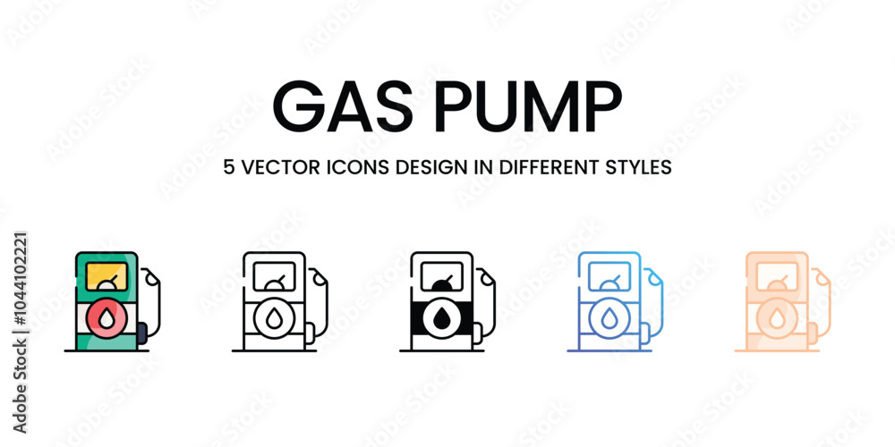 Gas Pump vector icons set ready to use web and mobile apps Gas Pump vector icons set ready to use web and mobile apps