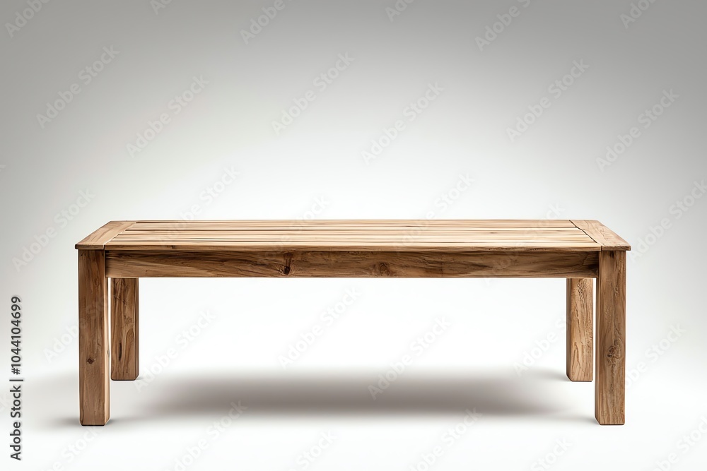 Minimalist wooden table against a light gray background, showcasing simple design and natural wood texture for modern interior decor. Minimalist wooden table against a light gray background, showcasing simple design and natural wood texture for modern interior decor.