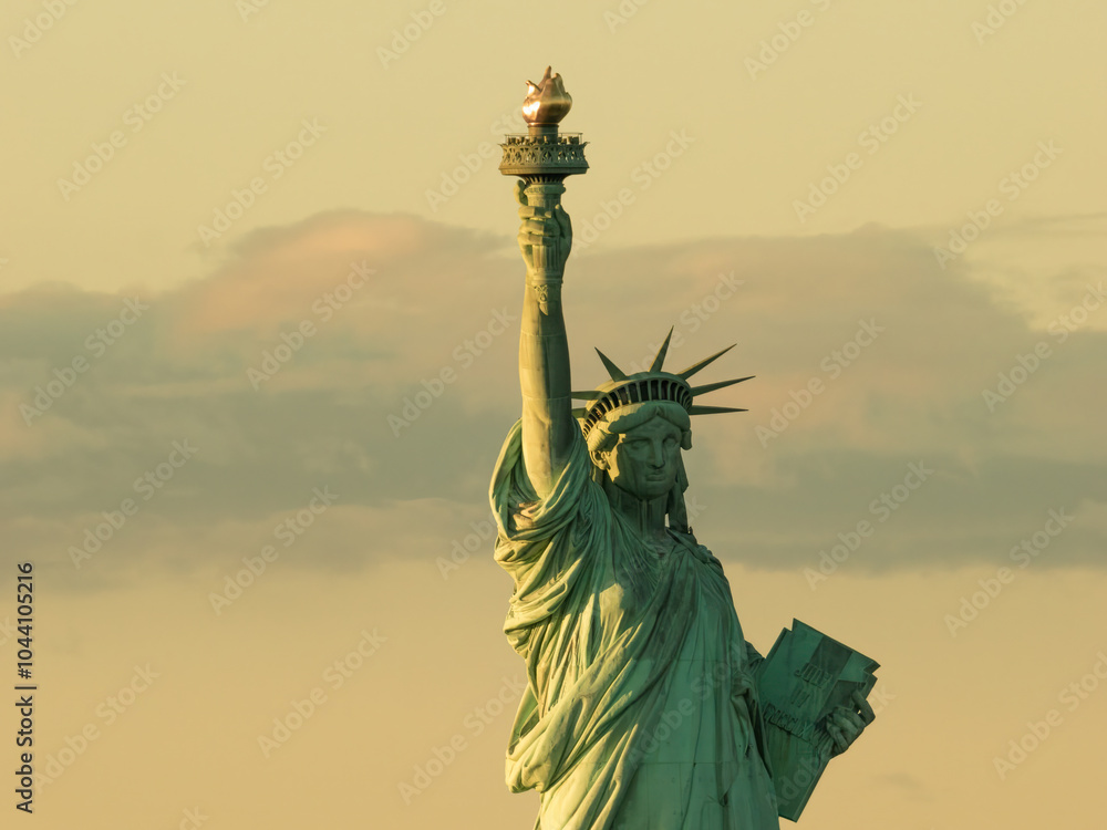 Φωτογραφία Closeup of the Statue of Liberty showing the  tabula ansata inscribed with the the date of the U