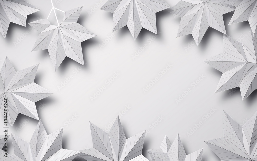 White paper leaves frame with copy space for text. White paper leaves frame with copy space for text.