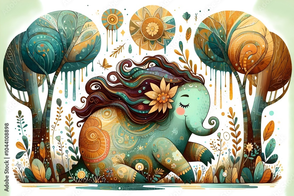 Fototapeta premium Criaturas Mágicas del Bosque Ilustrado