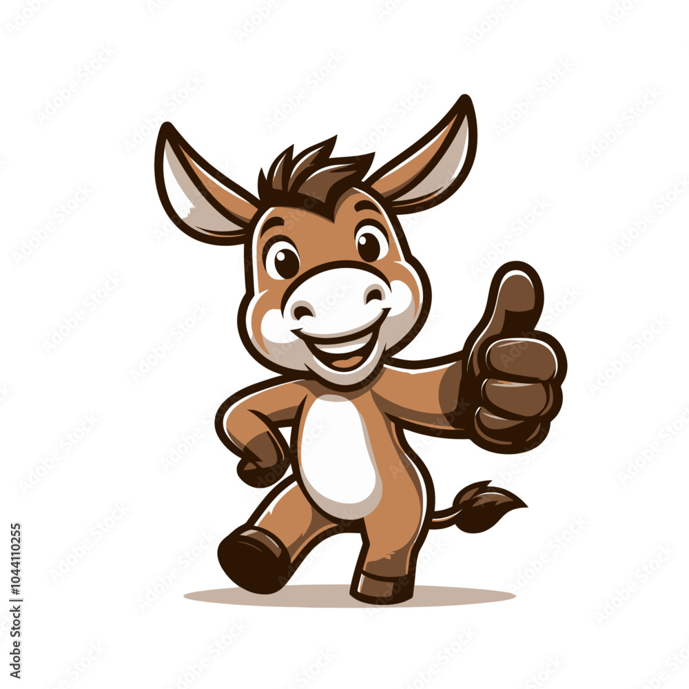 Fototapeta premium Modern style cartoon donkey mascot character. Isolated vector illustration