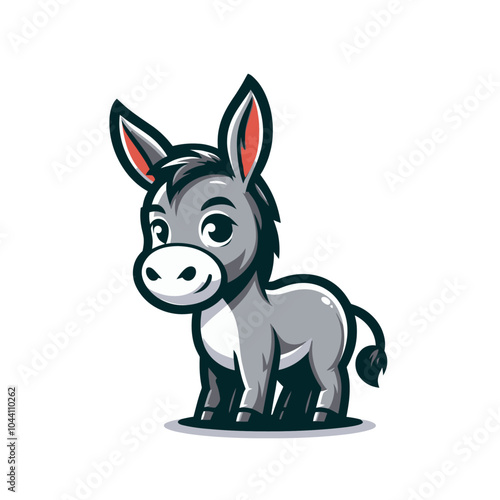 Modern style cartoon donkey mascot character. Isolated vector illustration