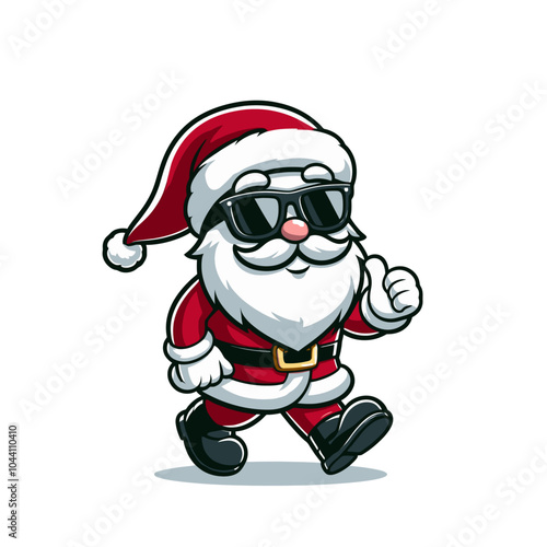 Santa modern style vector mascot. Isolated illustration