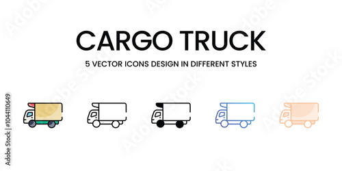 Cargo Truck vector icons set ready to use web and mobile apps