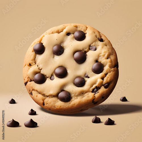 Cookies com gotas de chocolate. photo