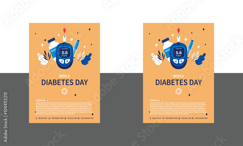 Simple flat victor World Diabetes Day design