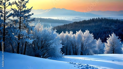 winter landscape with snow photo