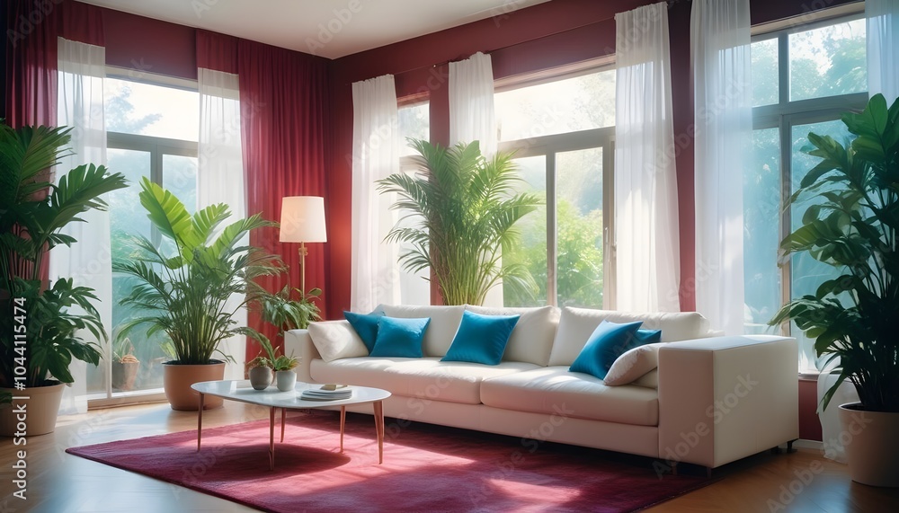 Illustration of the living room interior Illustration of the living room interior