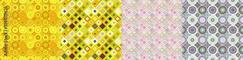 Seamless color geometric pattern set