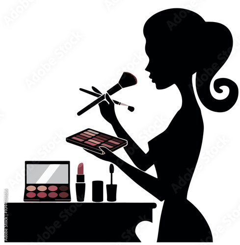 vector beautiful girl makeup design