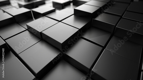 Wallpaper Mural A black and white image of a black cube pattern Torontodigital.ca