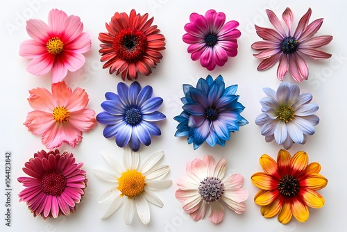 A Vibrant Collection of Colorful Flowers Arranged in a Beautiful Pattern