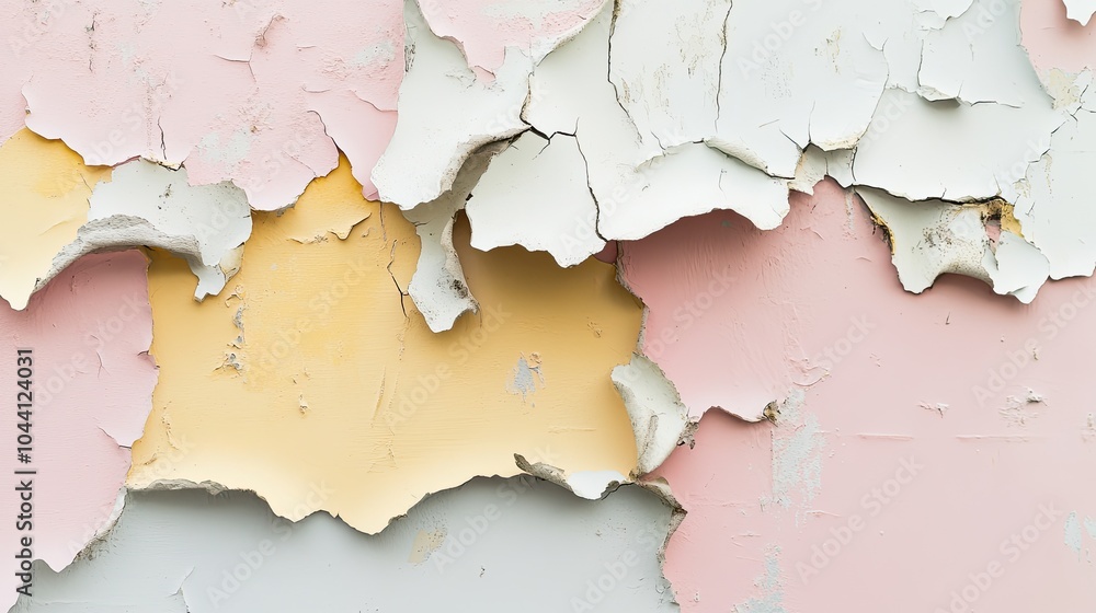 Colorful Abstract Texture of Peeling Paint on Wall Colorful Abstract Texture of Peeling Paint on Wall
