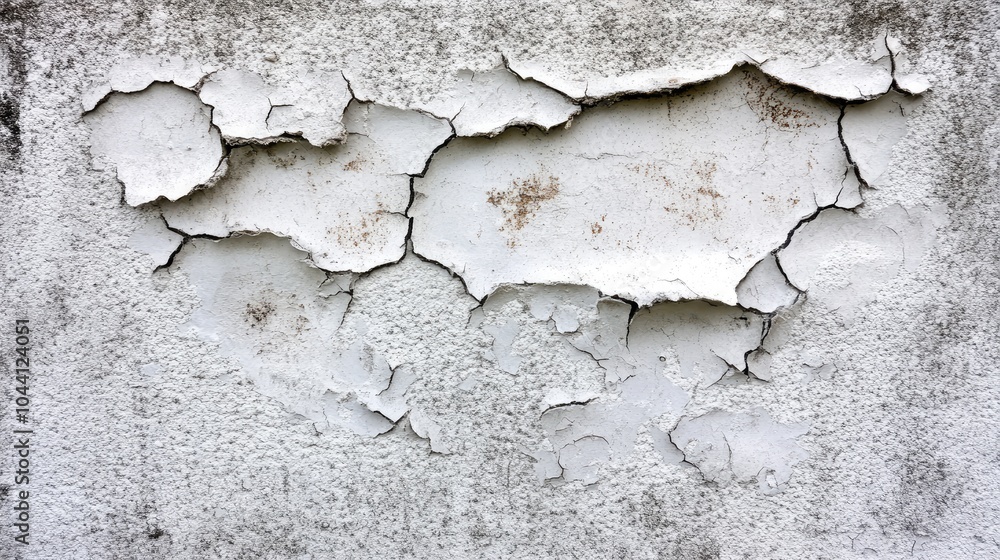Obraz premium Cracked and Peeling White Wall Texture Background