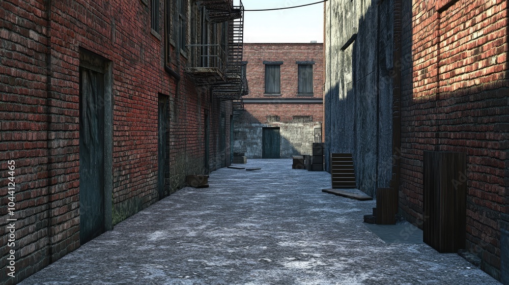 Quiet Urban Alleyway with Rustic Charm Quiet Urban Alleyway with Rustic Charm
