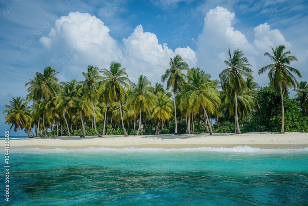 Obraz premium Tropical paradise with turquoise waters and sandy beaches