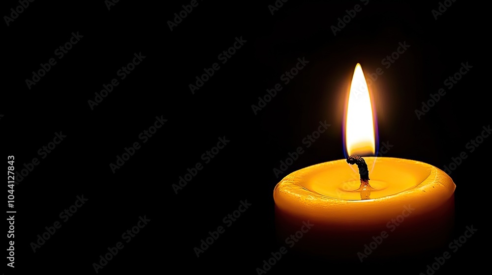 Candle Flame in Dark Background with Warm Glow Candle Flame in Dark Background with Warm Glow