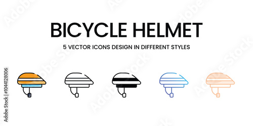Bicycle Helmet vector icons set ready to use web and mobile apps