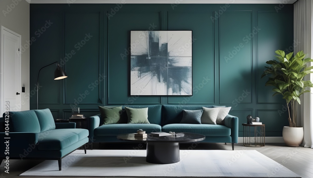Illustration of the living room interior Illustration of the living room interior