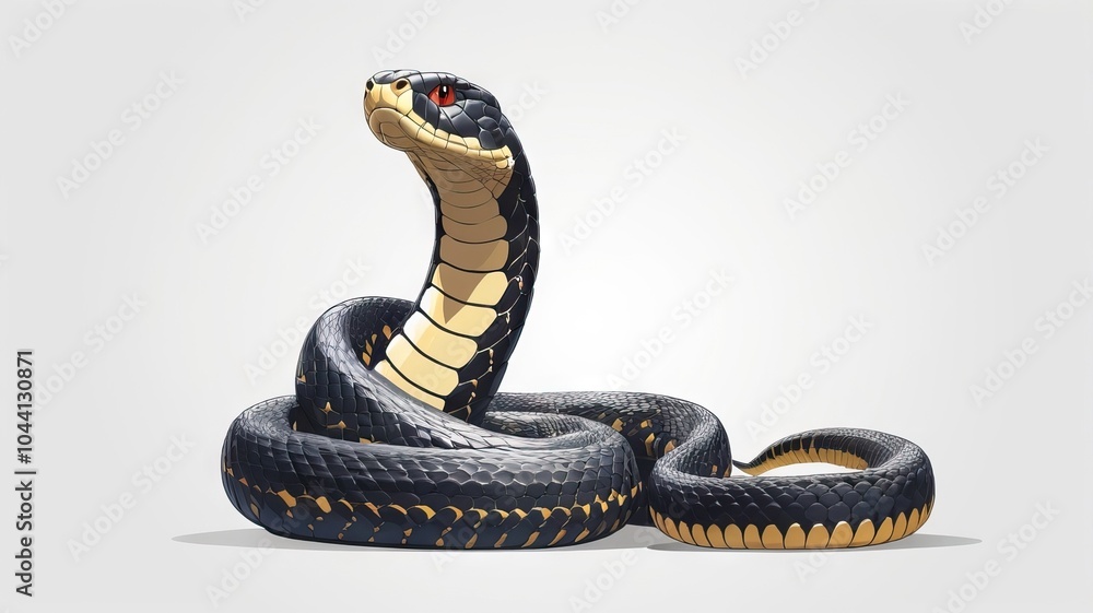 Fototapeta premium Cobra on a white background
