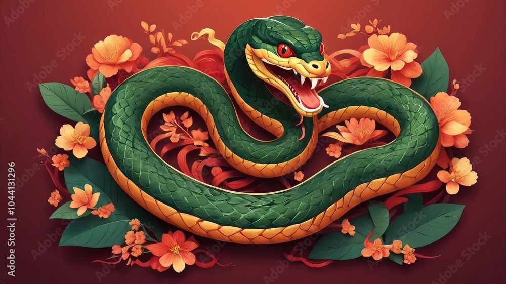 Obraz premium The snake is a symbol of the new year